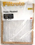 3M Filtrete 20" X 25" 1" Basic Pleated Non-electrostatic Air Filter Pack. Fixed Price $27.89.