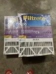 3M Filtrete Electrostatic High Performance Air Filter 2-PACK, 1550, 20"X25"X4". Fixed Price $42.00.
