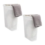 Mind Reader Slim Laundry Hamper Set Of 2 40L, W/ Lid, Narrow, Ventilated,white. Fixed Price $69.76.