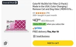 Colorfil 14X30X1 Changing Air Filter 2-PACK Merv 8 Odor Removal For Pets. Fixed Price $20.00.