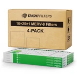 Trightfilters 16X25X1 Air 4 Pack, Merv 8 Pleated Dust Defense. Fixed Price $39.97.