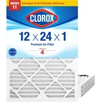 Clorox 12X24X1 Air Filter, Merv 11 Pleated Hvac Furnace Filters For Du.... Fixed Price $54.96.