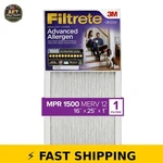 Filtrete 16X25X1 Air Filter Mpr 1500 Merv 12 Advanced Allergen Reduction. Fixed Price $43.99.