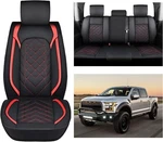 Nilight Car Seat Cover Black Red Waterproof Leather Cushion For Pickup Truck. Fixed Price $189.55.