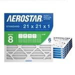 Aerostar 21X21X1 Merv 8 Pleated Air Filter, Furnace 6 Pack. Fixed Price $70.20.