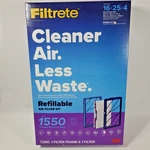 New Filtrete 16X25X4 Refillable Air Filter Starter Kit, Mpr 1550, 3M, RS2001-4-1. Fixed Price $39.95.