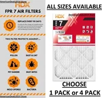 1 Or 4 Pack- Air Allergen Plus Pleated Fpr 7 Dust Filters Furnace. Fixed Price $63.05.