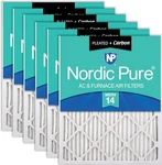 Pack Nordic Pure 16X25X1 Pleated Air Filters Merv 14 Plus Carbon. Fixed Price $79.95.