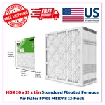 Hdx 20 25 In Standard Pleated Furnace Air Filter Fpr Merv 8 12-PACK. Fixed Price $52.95.
