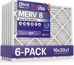 Bnx Trufilter 16X20X1 Air Merv 8 (6-PACK) Made In Usa Dust & Pet. Fixed Price $58.11.