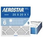 Aerostar 20X20X1 Merv 6 Air Filter, Count, Actual Size (19.75 Pack, White. Fixed Price $52.08.