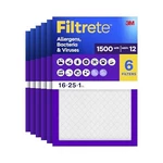 Filtrete Air Filter, Merv 12, Mpr 1500, Allergens, Bacteria & Viruses, 16X25X1. Fixed Price $92.52.