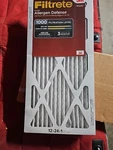 Filtrete 12X24X1 Furnace Air Filter Mpr 1000 Micro Allergen Defense 2-PACK. Fixed Price $20.00.