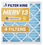 Filter King 20X20X1 Air 4-PACK Merv 13 Actual Size 19.5 .75". Fixed Price $43.99.