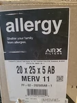 Sealed Box Airx Allergy Filter 20X25X5 Ab Merv 11 Bear Ships From Texas. Fixed Price $40.00.