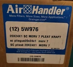 Air Handler 5W976 Pleated FILTER,20X24X1,MERV Pk 12. Fixed Price $100.00.