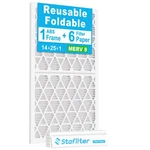 Stafilter 14X25X1 Air Merv 8, Foldable Frame + 6 Refills For Home Ac Fu. Fixed Price $46.84.