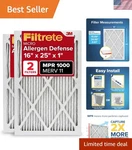 3- Pleated Air Filters, Merv 11, 2-PACK Superior Allergen Protection. Fixed Price $35.99.