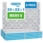 Aerostar 20X22X1 Merv 8 - 6 Count High Efficiency Pleated Hvac, Furnace & A.... Fixed Price $67.90.