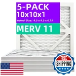 Qingzhug 10X10X1 Merv 11 Pleated Air Filter 5-PACK 9.5"X9.5"X0.75" Furnace. Fixed Price $41.91.