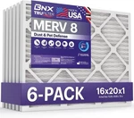 Bnx Trufilter 16X20X1 Air Merv 8 (6-PACK) Made In Usa Dust & Pet. Fixed Price $58.11.