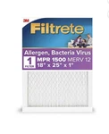 (4) 3M Filtrete 18X25X1 Allergen Furnace Air Filter Pack. Fixed Price $45.99.