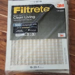 Filtrete Clean Living 300 16X20X1 Pleated Air Filter Merv 5, 3-PACK. Fixed Price $17.00.
