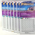 Filtrete 1500 Air Filter Pleated 10X20X1 Merv 12 Allergen Bacteria Lot Of 7. Fixed Price $93.99.