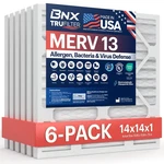 Bnx Trufilter 14X14X1 Air Merv 13 (6-PACK) Made In Usa Electrostat.... Fixed Price $56.89.