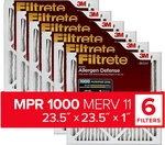 3M Filtrete Micro Allergen Defense 1000MPR Air Filter 23.5 X (qty 6). Fixed Price $69.95.