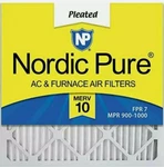 Nordic Pure 12X12X1 Merv 10 Pleated Furnace Air Filters Pack. Fixed Price $25.00.