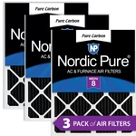 12X12X1 (11 3/4X11 3/4) Pure Carbon Odor Reduction Furnace Air Filters Pack. Fixed Price $43.99.