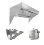 Hoodmart 16'X48" Low Ceiling Sloped Front Wall Canopy Package W/makeup Air. Fixed Price $12501.93.