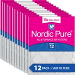 20X20X1 (19 1/2X19 1/2) Nordic Pure Tru Mini Pleat Merv 12 Air Filters Pack. Fixed Price $102.99.
