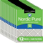10X20X1 (9 1/2X19 1/2) Pleated Air Filters Merv 13 Plus Carbon 12 Pack. Fixed Price $144.99.