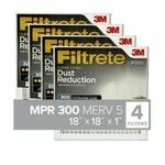 3M Filtrete 18X18X1 Air Mpr 300 Merv 5 Dust Reduction 4 Filters. Fixed Price $32.13.