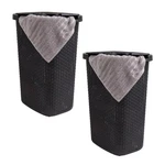 Mind Reader 60L Slim Laundry Hamper, Clothes Basket, Lid, Wicker Style, Plastic. Fixed Price $83.99.