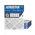 Aerostar 14X20X1 Merv 13 Pleated Air Filter, Furnace 6 Pack.... Fixed Price $84.86.