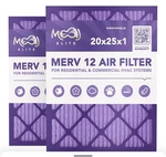 20X25X1 Air Filters 2PK Merv 12 Moaj Elite Bacterial Viral Defense Furn. Fixed Price $28.45.
