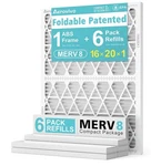 Aerovivo 16X25X1 MERV8 Refillable Air Filter Starter Kit, Reusable. Fixed Price $30.00.