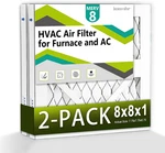 8X8X1 Air Filter Merv (2-PACK), Hvac/furnace Replacement, Dust Defen. Fixed Price $15.27.