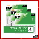 Hdx 16X16X1 Air Filter Merv 8 Pleated Furnace Hvac Fpr 5 3-PACK Replacement. Fixed Price $18.65.