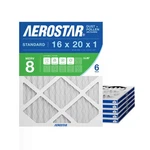 Aerostar 16X20X1 Merv 8 Pleated Air Filter, Furnace Pack. Fixed Price $49.58.