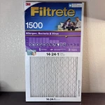 14X24X1 Ultra Allergen, Bacteria, & Virus Reduction 1500 Filter By 3M - Mpr. Fixed Price $14.99.