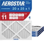 Aerostar 20X25X1 Merv 11 Pleated Air Filter, Furnace 4 Pack. Fixed Price $47.66.