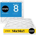 Simply 14X14X1 Air Filter, Merv 8, 6 Pack, For Home Furnace & Hvac (actual. Fixed Price $37.50.