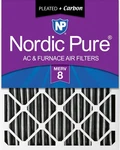 Nordic Pure 12X24X4 (3 5/8) Pleated Plus Carbon Air Filters Merv Pack. Fixed Price $33.99.