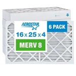 Aerostar 16X25X4 Merv 8 Pleated Air Furnace Pack Filters. Fixed Price $53.99.