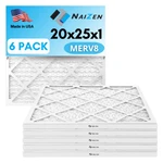 Naizen Air Filter Replacement Set, 20X25X1 Inches, Merv 8, 6 Pack, Pleated. Fixed Price $55.00.