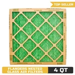 Aaf Flanders 16" X 25" 1" Nested Glass Merv Air Filter, 4-PACK. Fixed Price $17.58.
